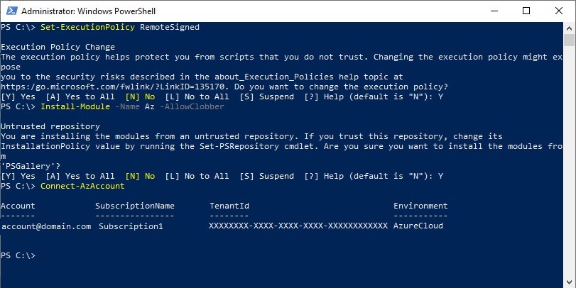 Figure 1 - Getting started with Azure PowerShell