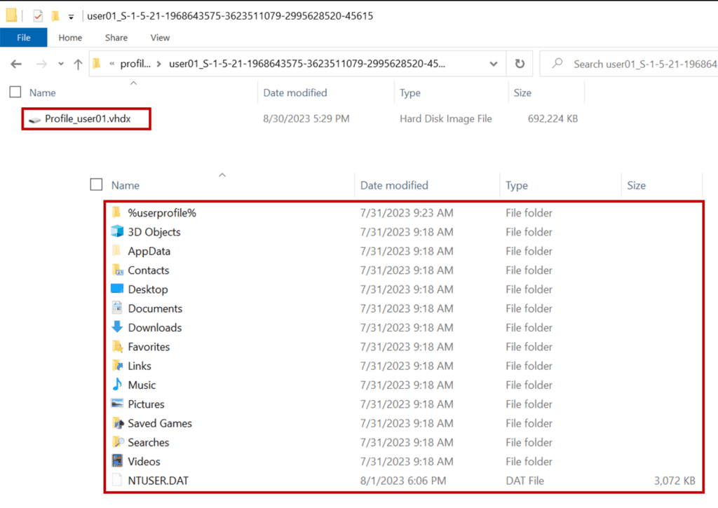 investigating profile containers