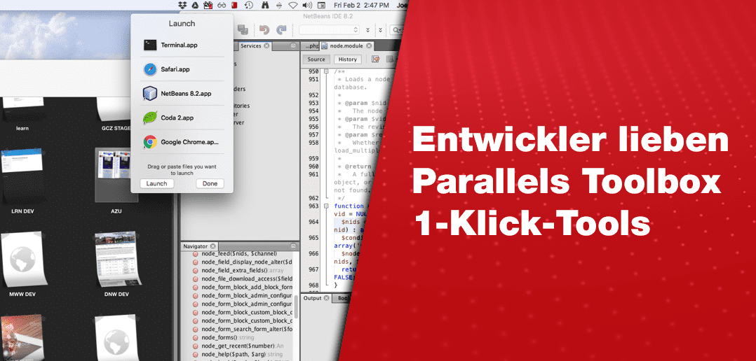 Entwickler lieben die Tools von Parallels Toolbox, die mit nur einem Klick zu bedienen sind